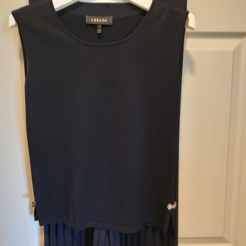 Escada 3 Piece Wide Leg Pant Suit, Sweater, Tank Top, & Wide, Flare Leg Pants - Picture 9 of 11